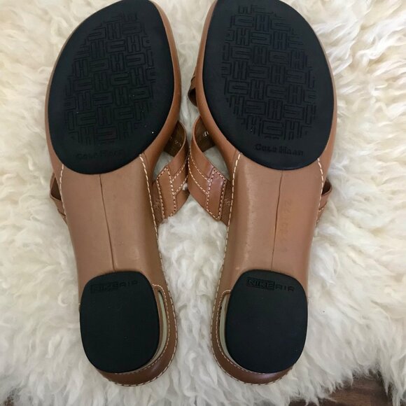 Cole Haan X Nike Air Women's Strappy Brown Leather Comfort Walking Sandal Size 8 - Picture 10 of 12